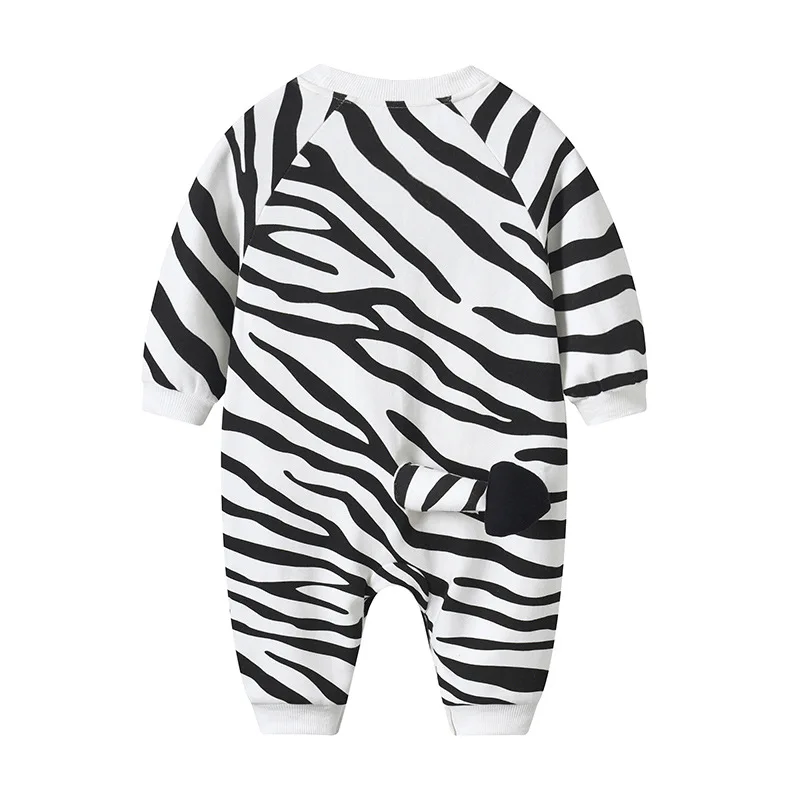 Kawaii Zebra-Stripe Baby Clothes Rompers For Girls Boys Bodysuit Spring Long Sleeve Cotton Infant Baby Onesie Toddler One-Piece