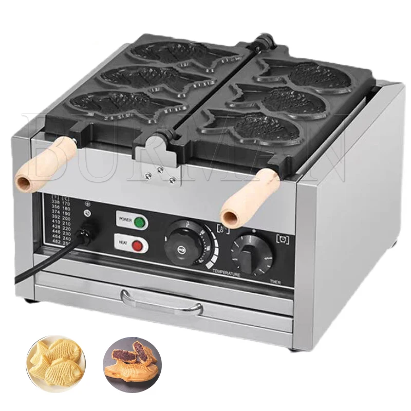 Commercial 220V/110V Taiyaki Maker Nonstick Waffle Maker Fish Shaped Waffle Machine