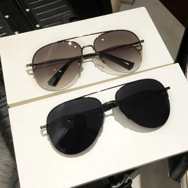 Herren-Sonnenbrille im Pilotenstil mit großem Rahmen, modische Verlaufsgläser, antireflektierende UV400-Sonnenbrille, Homme Lunette De Soleil (ohne Box) – Detail 3