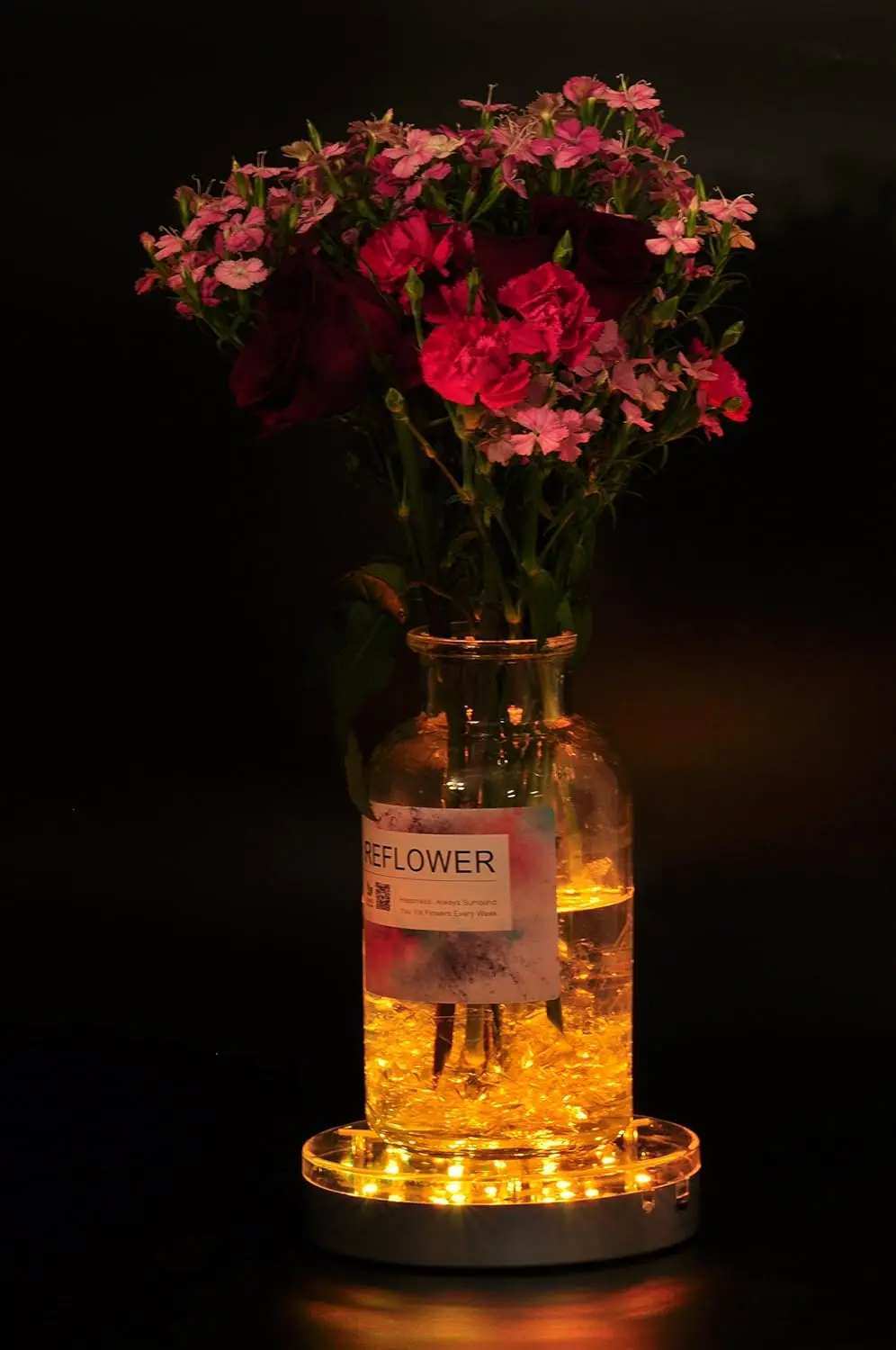 

6-дюймовая круглая светодиодная подставка с 13 цветами, регулировкой яркости и изменением цвета для декора свадеб и вечеринок