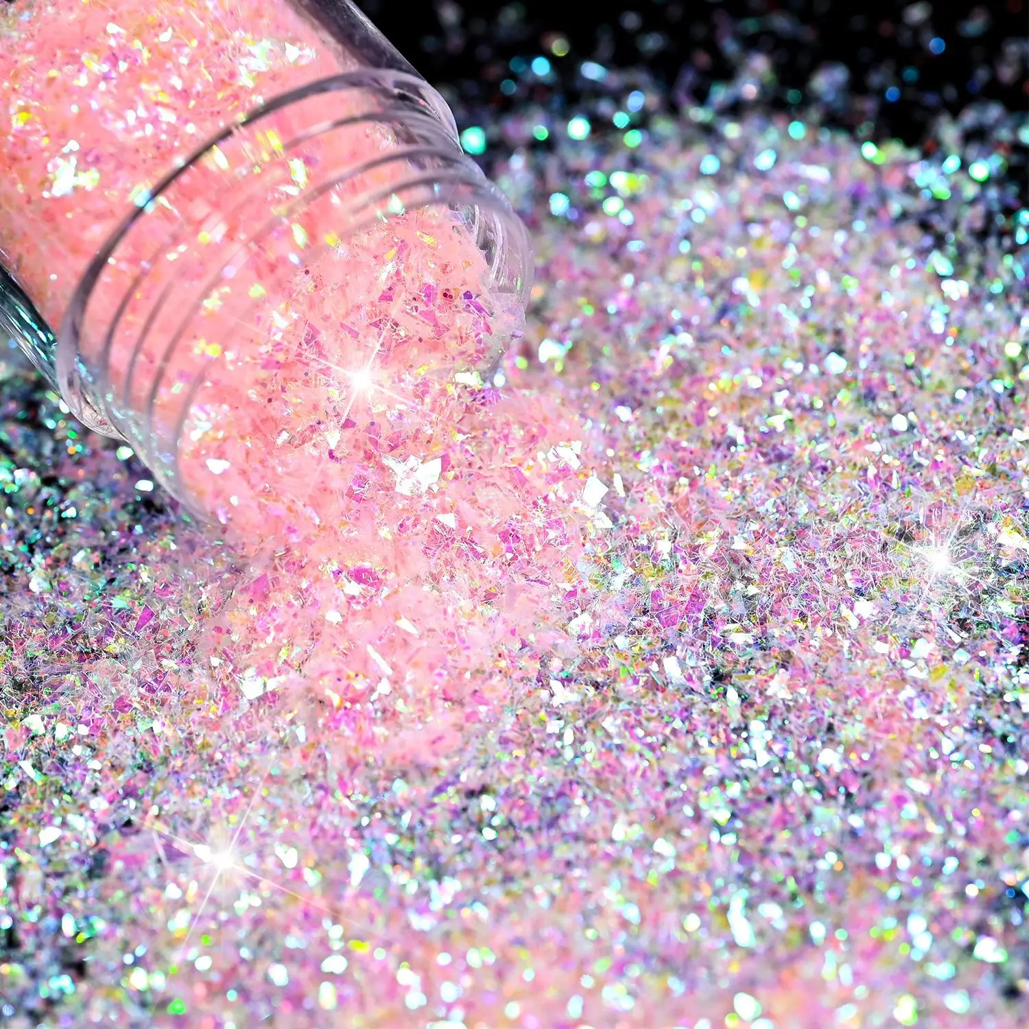 9colors/set Nail Art Sequin Magic Color Opal Flakes Shiny Polarizing Small Fragments Aurora Glass Paper Foil Flakes Nail Sequins view 4