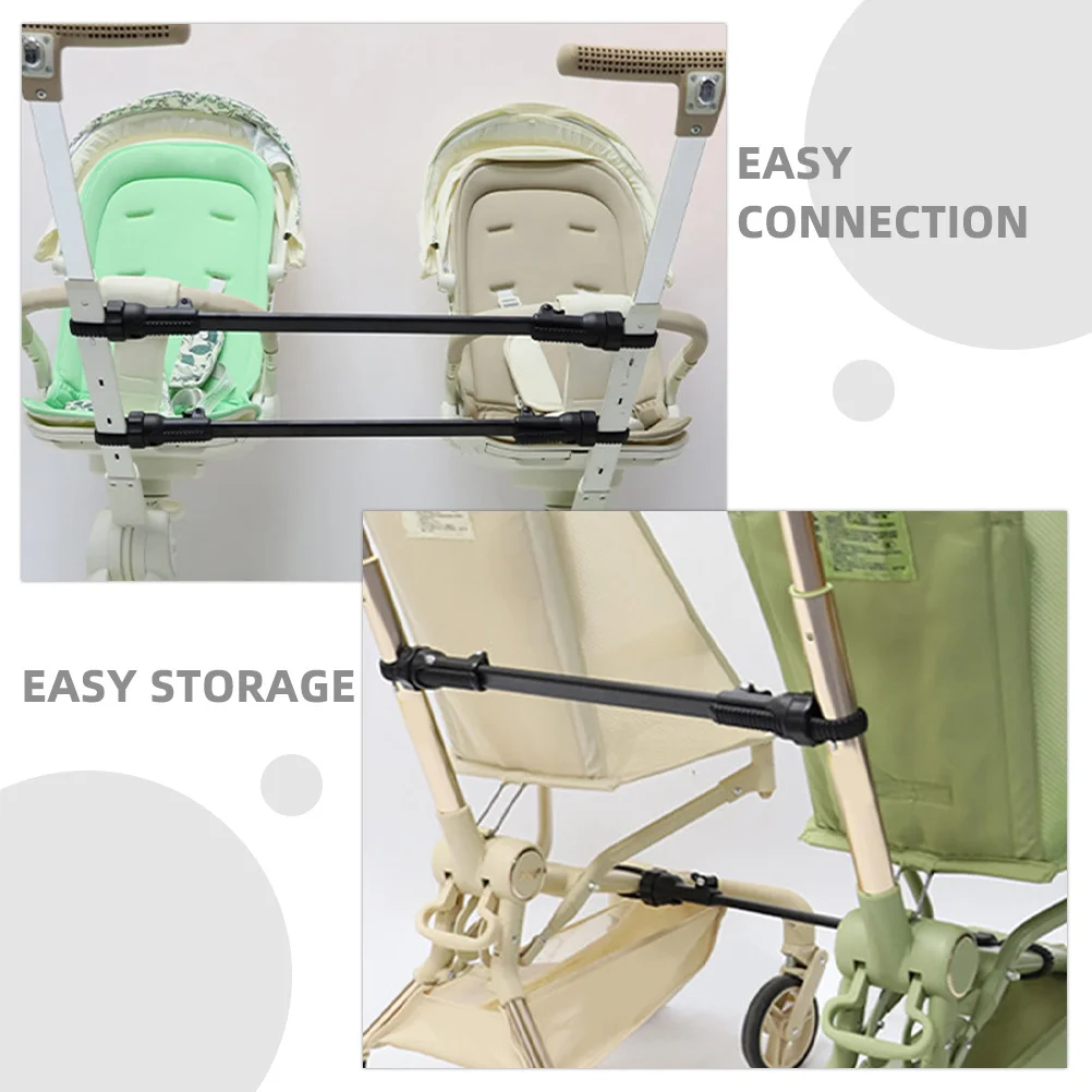 قطعتان من موصل عربة الأطفال المزدوجة القابلة للتعديل وقابلة للطي لعربة الأطفال المزدوجة وخفيفة الوزن للنزهات المزدوجة
