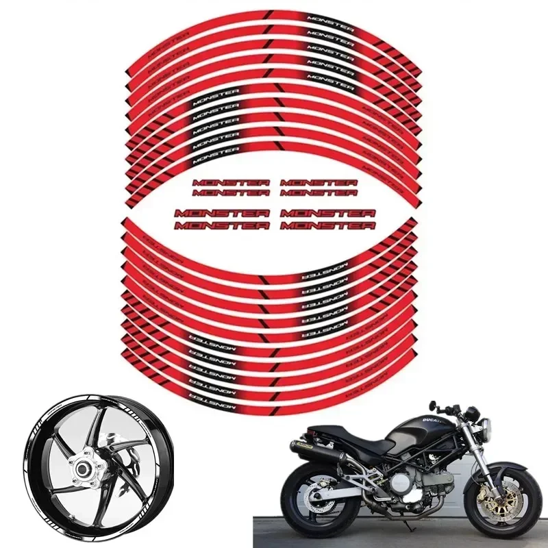 For DUCATI MONSTER 600 620 696 750 900 937 1100 Motorcycle Parts Contour Wheel Decoration Decal Sticker - C  MOto