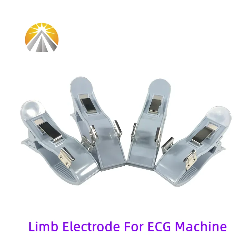 4 Pcs Each Set ECG Leadwires Clamp Limb Electrode Nickel-Plated or AgCI Plated Multi-function For Adult Patients EKG Machines