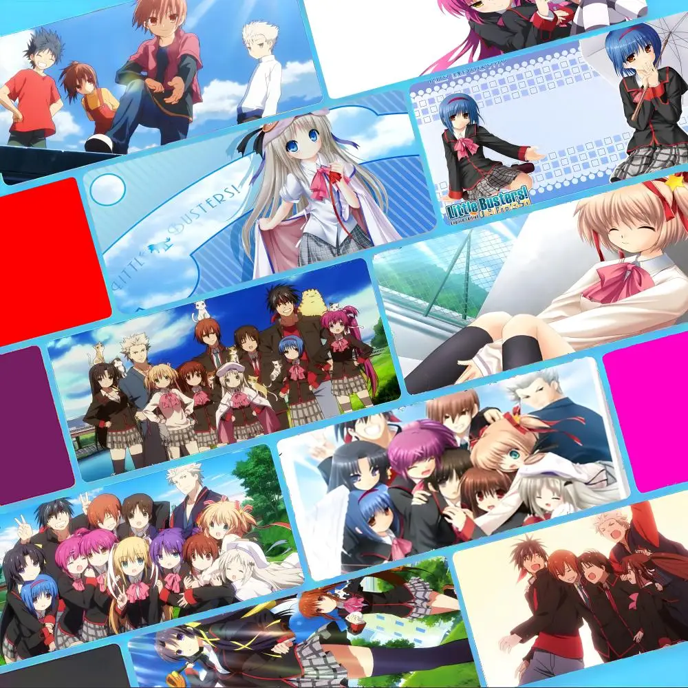 

Lively Little Busters!-s Mouse Pad Non-Slip Large Desk Mat Thick Stitched Edge Gaming Mousepad