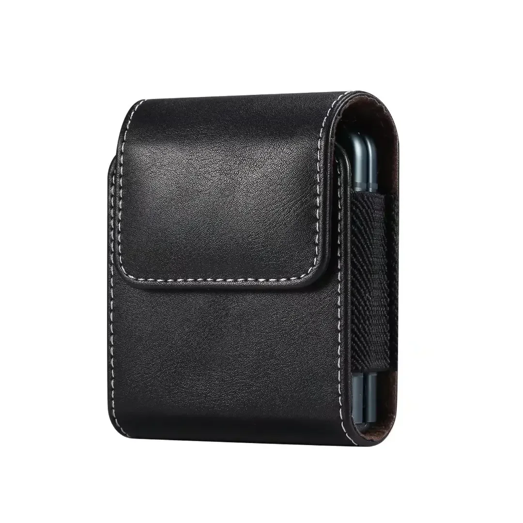 

Pu Phone Pouch Waist Bag For Samsung Galaxy Z Flip 3 4 5 Belt Clip Holster Cover For Huawei P50 Pocket S Motorola Razr 5G Case