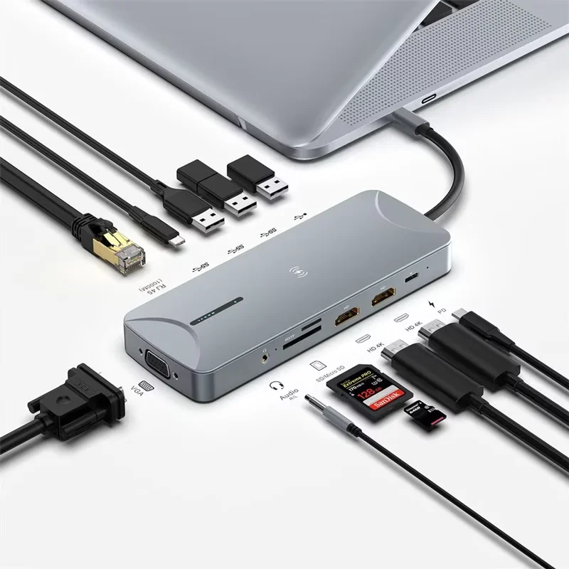 Custom OEM Usb Type c Docking Station HD-MI Usb3.0 Pd Power Delivery Charger Usb-c to Usb Adapter Hub for Surfacepro