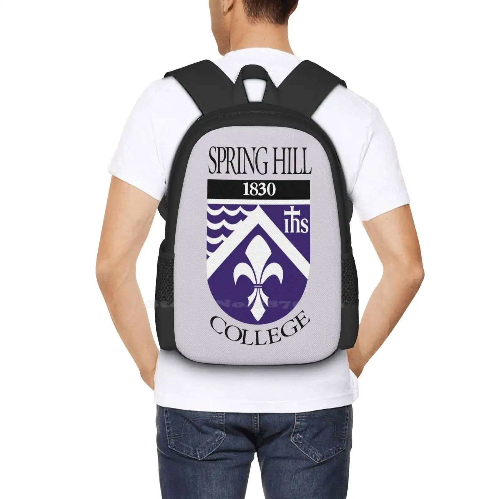 Spring Hill-mochila universitaria para hombres, mujeres, niñas, adolescentes, Primavera, Hill, logotipo universitario, estudiante universitario, Primavera, Hill