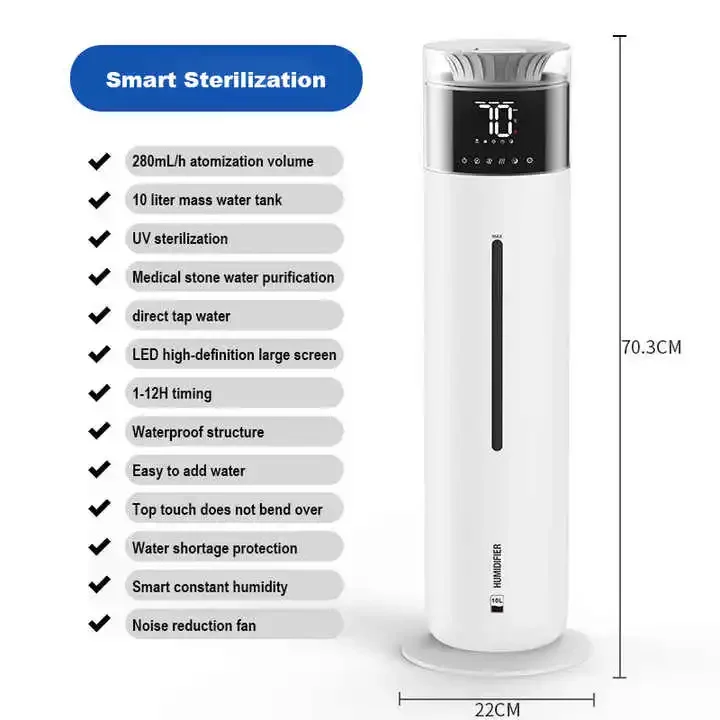 10L Large Fog Capacity UV Sterilizing LED display Air Humidifier luxurious Household Silent remote control Humidifier