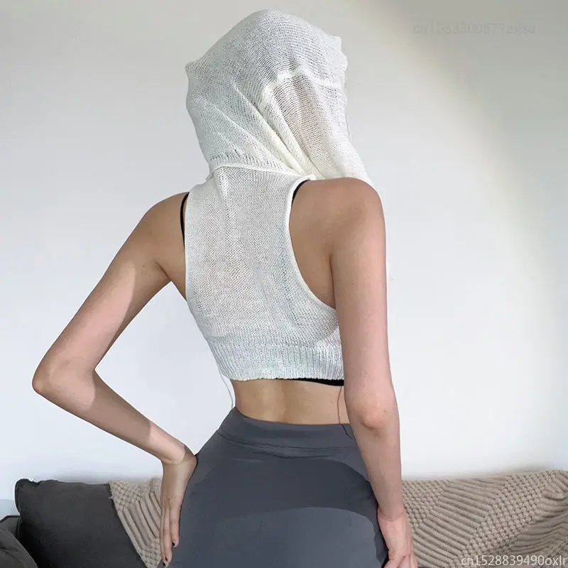 Youpin-المرأة الجوف أكمام مقنع تانك توب ، مثير الأوروبية والأمريكية بلوزات ، أحادية اللون المرأة الملابس ، موضة الصيف