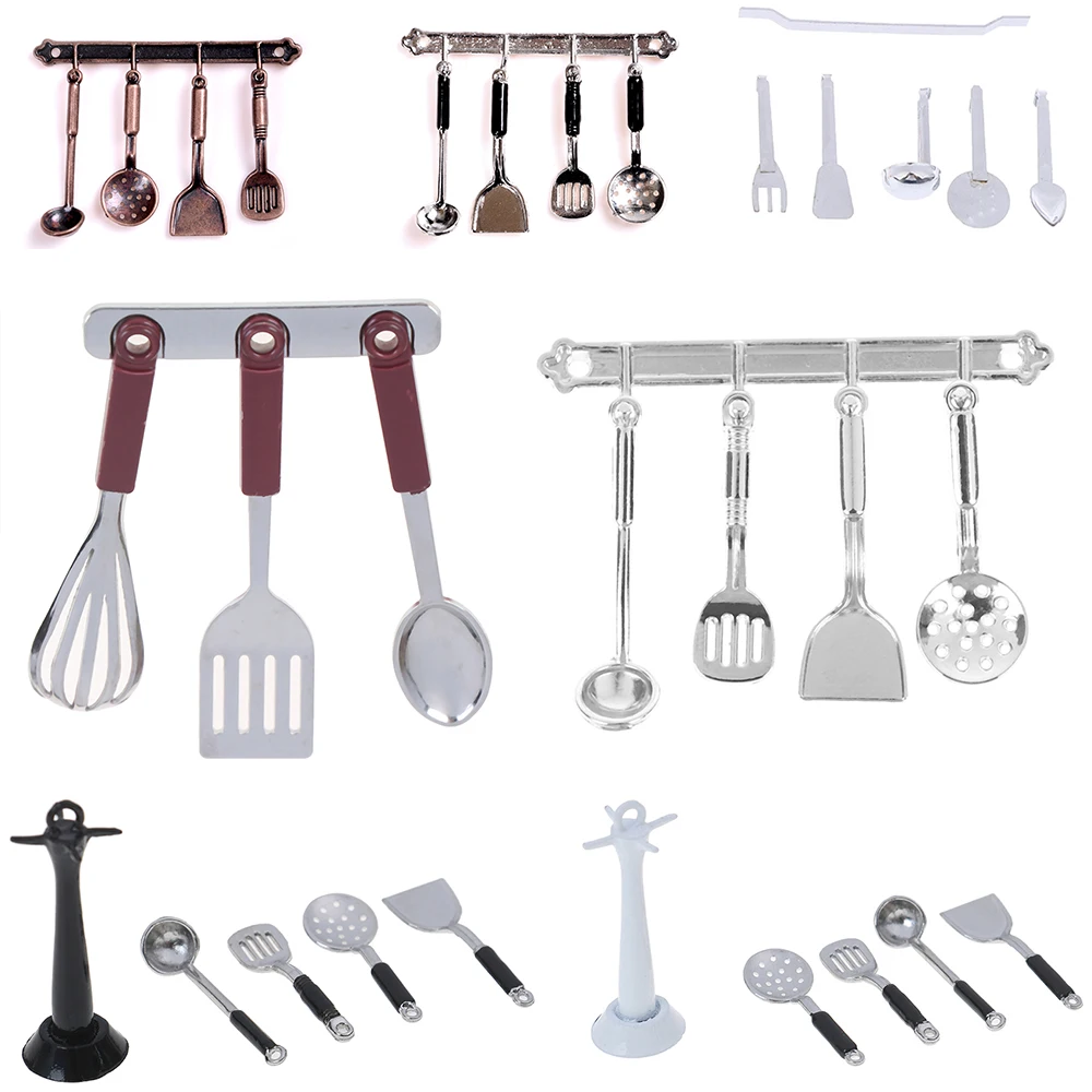 Un ensemble d\'ustensiles de cuisine miniatures 1:12, outils de cuisine, accessoires pour maison de poupée