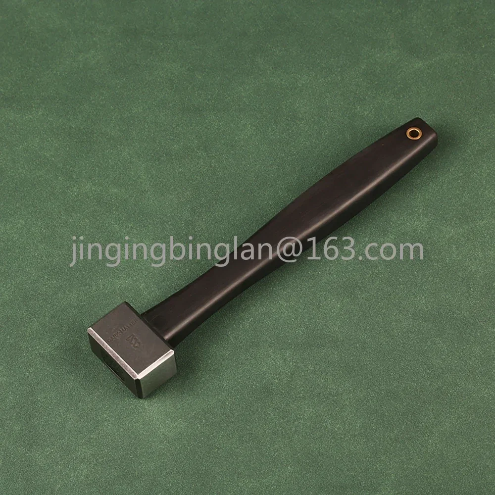 440C Steel Hammer Hardness HRC57 MINI 29x25MM Square Hammer CNC Chamfered Blackened Stonewashed With Ebony Handle 280G