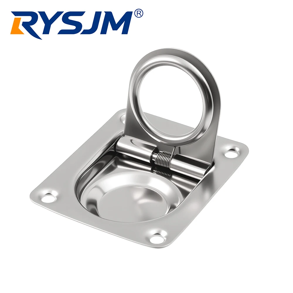 

1/2/4PCS Stainless Steel Locking Pull Ring Handle Lock Lashing Ring Recessed Flush Lift Ring Handle For Yacht Boat Marine