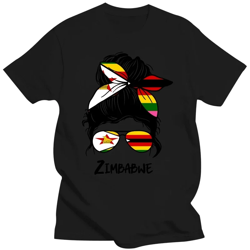 Funny Zimbabwe Zimbabwean Girl Flag T Shirts Summer Graphic Cotton Streetwear Short Sleeve Birthday Gifts T-shirt Mens Clothing