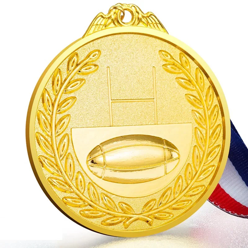Customized Creative Rugby Medal, Gold, Silver, Bronze Honor, Children's Student Games, Competition Trophy, Medals Souvenir, 3Pcs