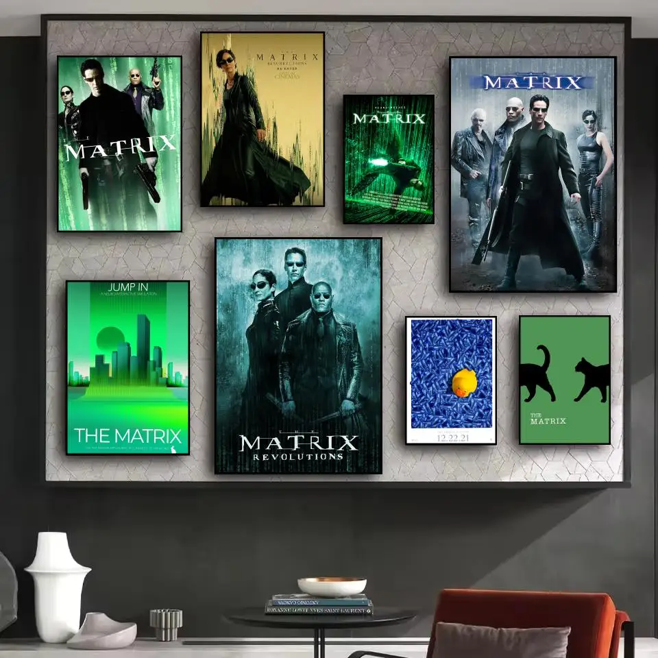 The Matrix Movie Painting Calligraphy HD Canvas Poster living room bedroom bar aesthetic decoration