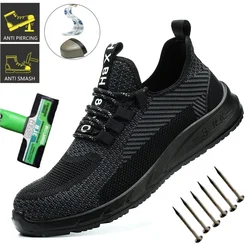 Non-Slip PU Solid Bottom Safety Shoes - Anti-Slip Work Boots for Construction, Industrial Use With Durable Grip for Men