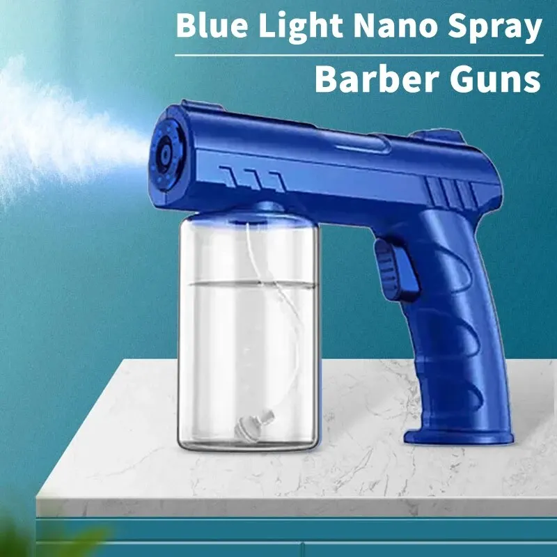 NEW Style 280Ml Barber Sprayer Bottle Wireless Electric Sanitizer USB Nano Blue Light Steam Spray Disinfection Gun Garden House