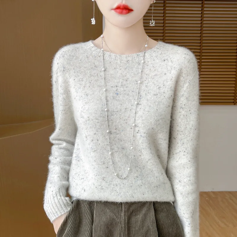 

Seamless One-Piece Round Neck Half-High Collar Yarn% Wool Sweater Ins High-End Design Pullover Women'S Sweater