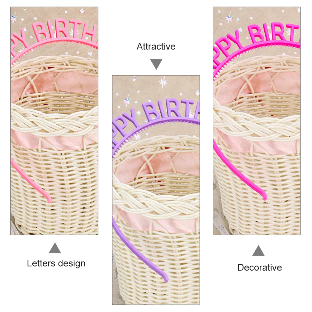 

12pcs Birthday Headband Crown Hairwear Girls Accessories Hoop Kids Resin Headdress Child Delicate Comfortable Gift