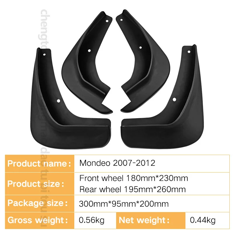 For 2007-2014 Ford Mondeo CD345 Chassis ABS Mud Flaps Splash Guards Stain Resistant Anti-Splash Car Accessories