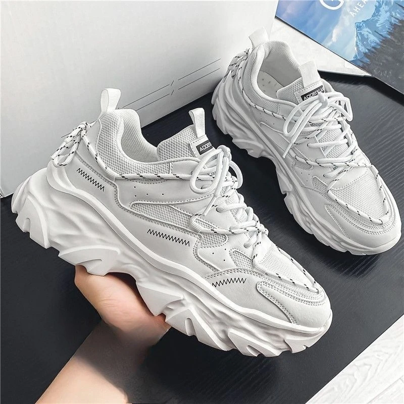 أحذية رياضية صيفية جديدة متعددة الاستخدامات بنعل سميك للرجال، أحذية شبكية خفيفة الوزن قابلة للتنفس، كاجوال مريحة لزيادة الارتفاع #3
