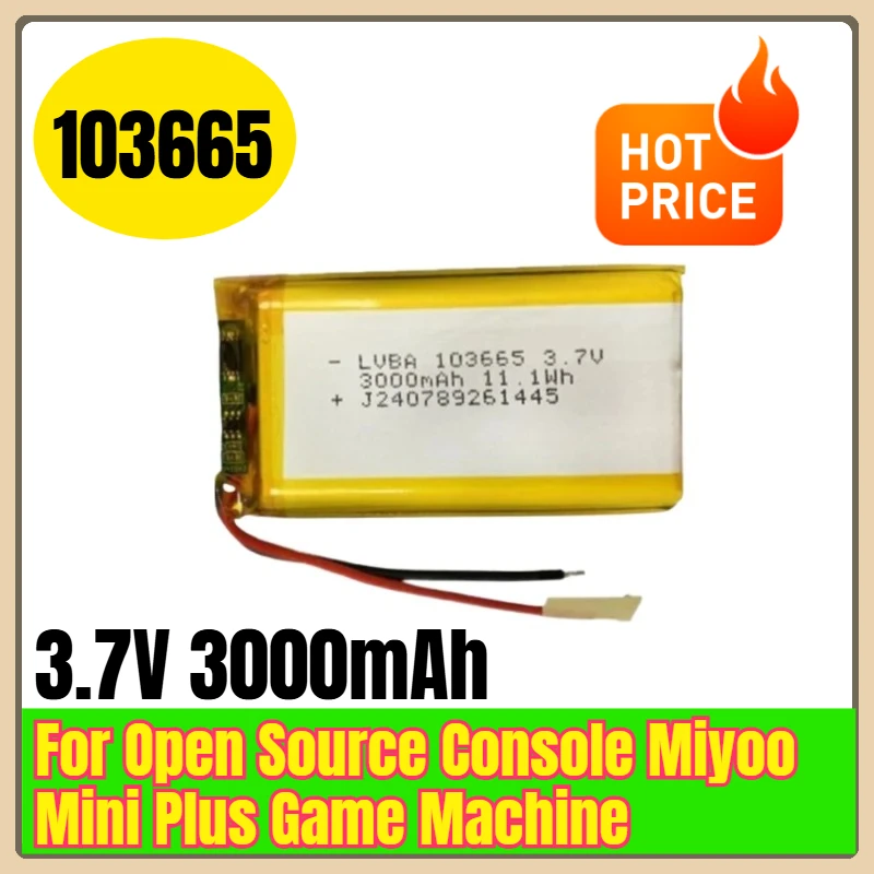 

3.7V 3000mAh 103665 Rechargeable Batteries for Open Source Console Miyoo Mini Plus Game Machine
