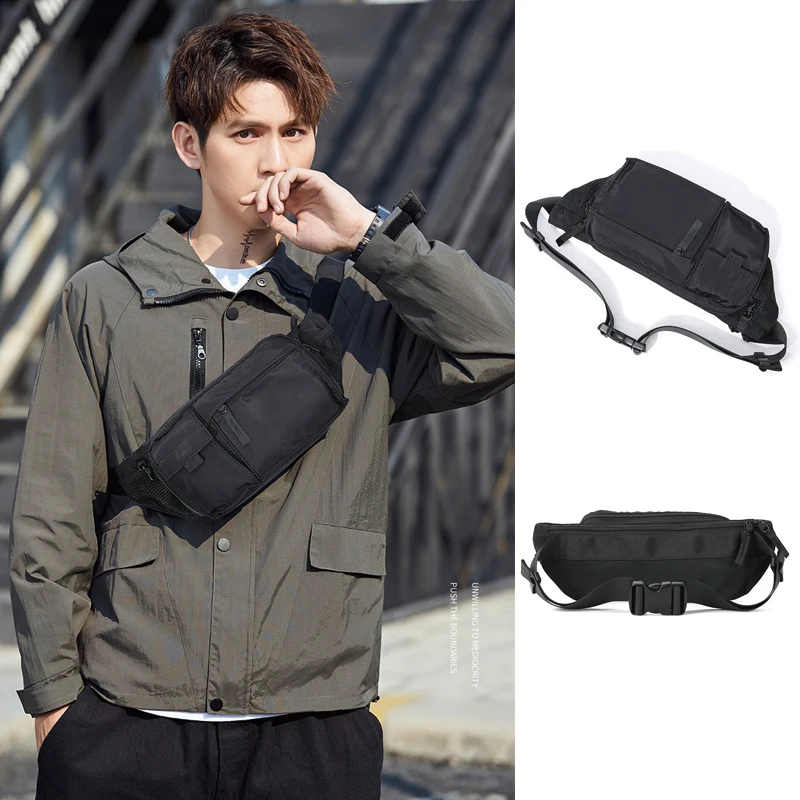 Men Casual Multi-Layer Waist Bag Quality Small Crossbody Bag Outdoor Sports Pack Chest Multi-pocket Design Zipper Phone Bag