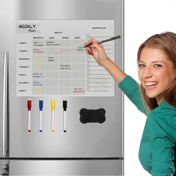 Magnetic Week Plan Whiteboard Sticker Letter Message Board Refrigerator Sticker Children's Plan Weekly Memo Easy to Erase