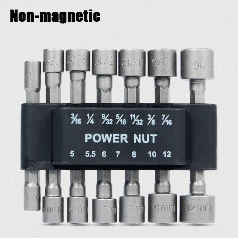 9/14pcs Power Nut Driver Drill Bit Set Tool 1/4” Hex Nut Socket Adapter Repairing Tool Kit for Electric Screwdriver Hand Drill