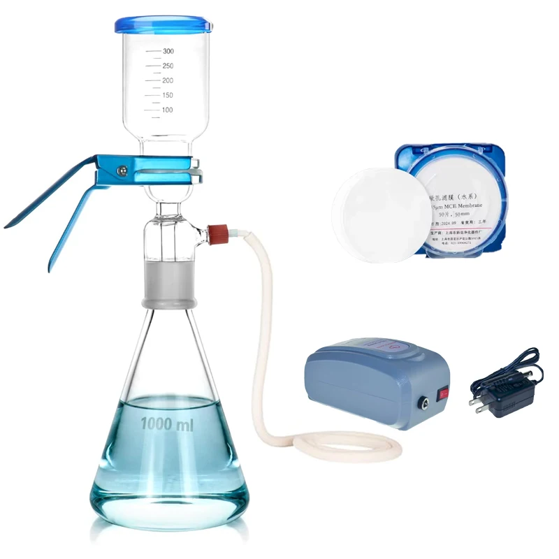 

Набор для лабораторной фильтрации песком с мини-вакуумным насосом и мембраной MCE 50 мм для очистки жидкостей, подготовки образцов и удаления растворителей