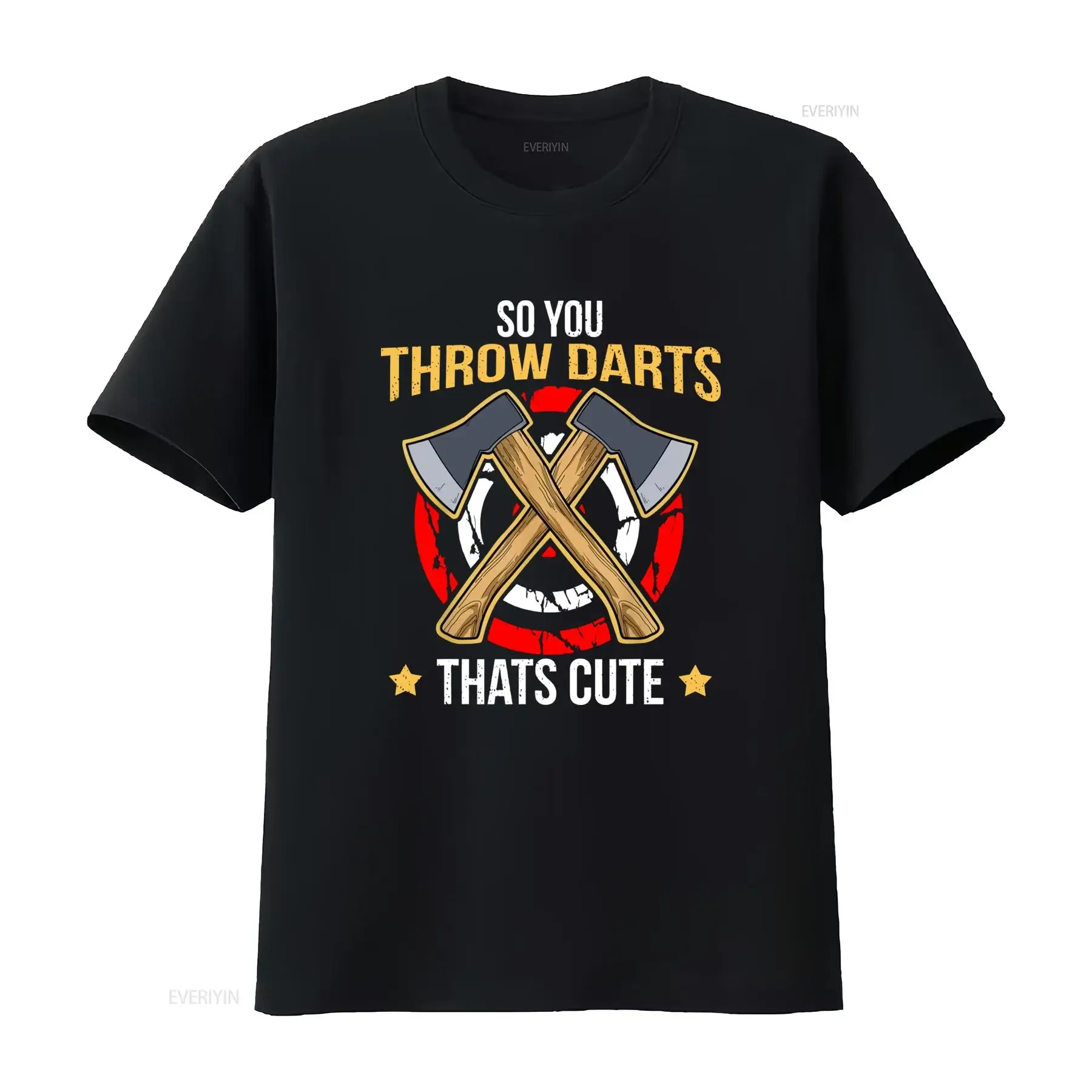 Funny Axe Throwing Throw Darts Slogan Crossed Axes Casual Streetwear T Shirt vintage Washed Versatile designer clothes