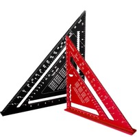 Triangle Ruler 7Inch Measurement Tool Aluminium Alloy Carpenter Tools Inch Metric Angle Ruler Speed Square Woodworking Tools