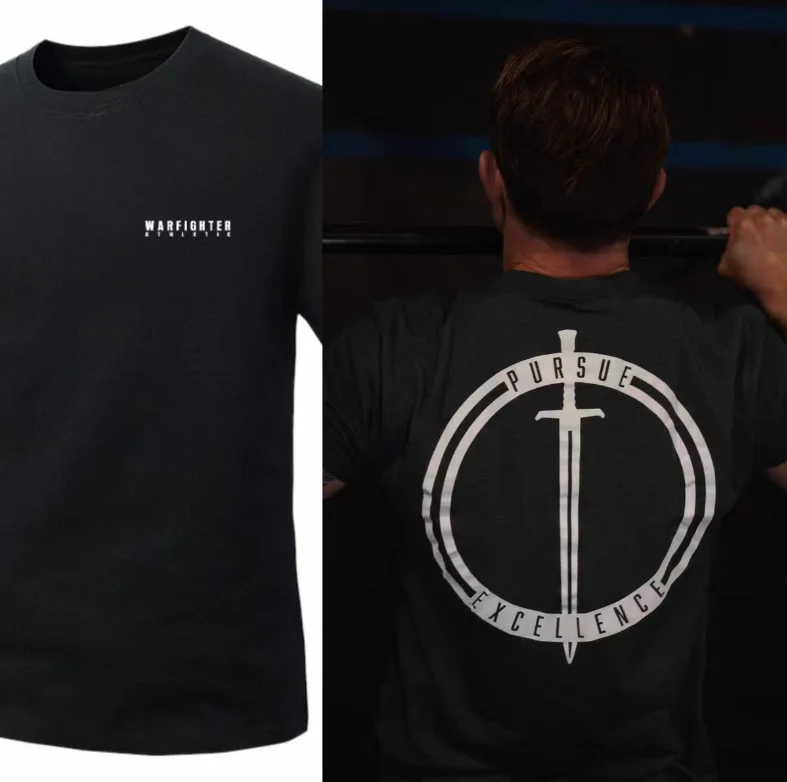 Trendy Physical Fitness Half-sleeved Tactical Short-sleeved Y2K Men's King's Sword Printed Round-neck T-shirt