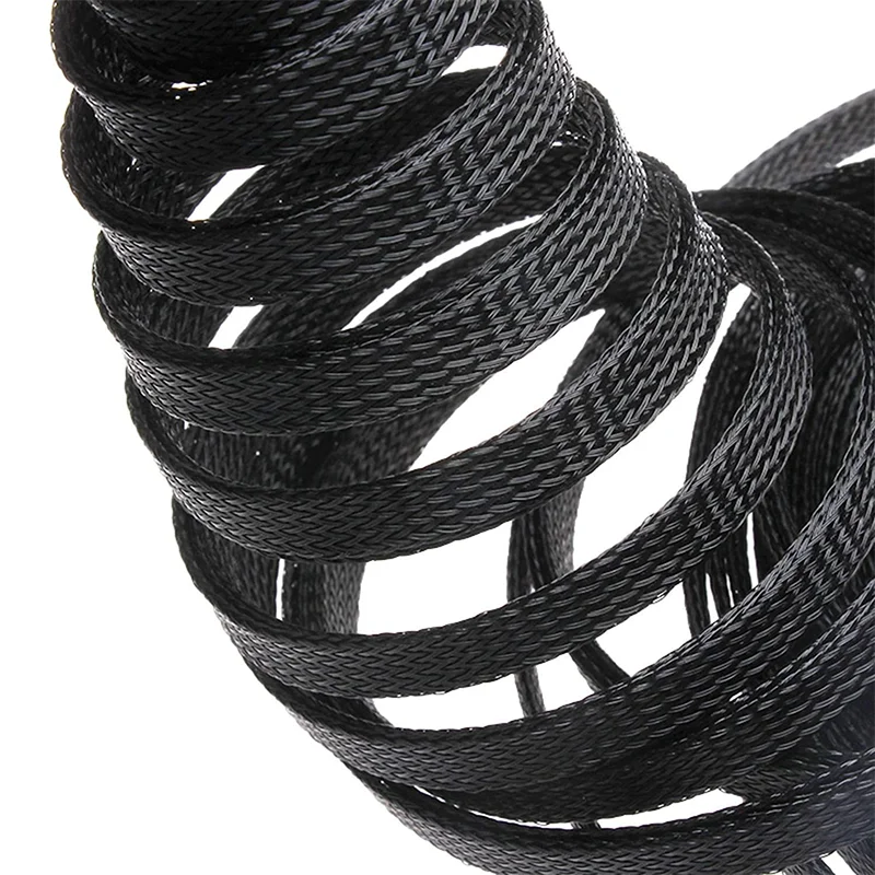 

PET Expandable Braided Sleeving 40-70mm Black 1M Flame-Retardant PET/Nylon for Auto/PC Wire Harness