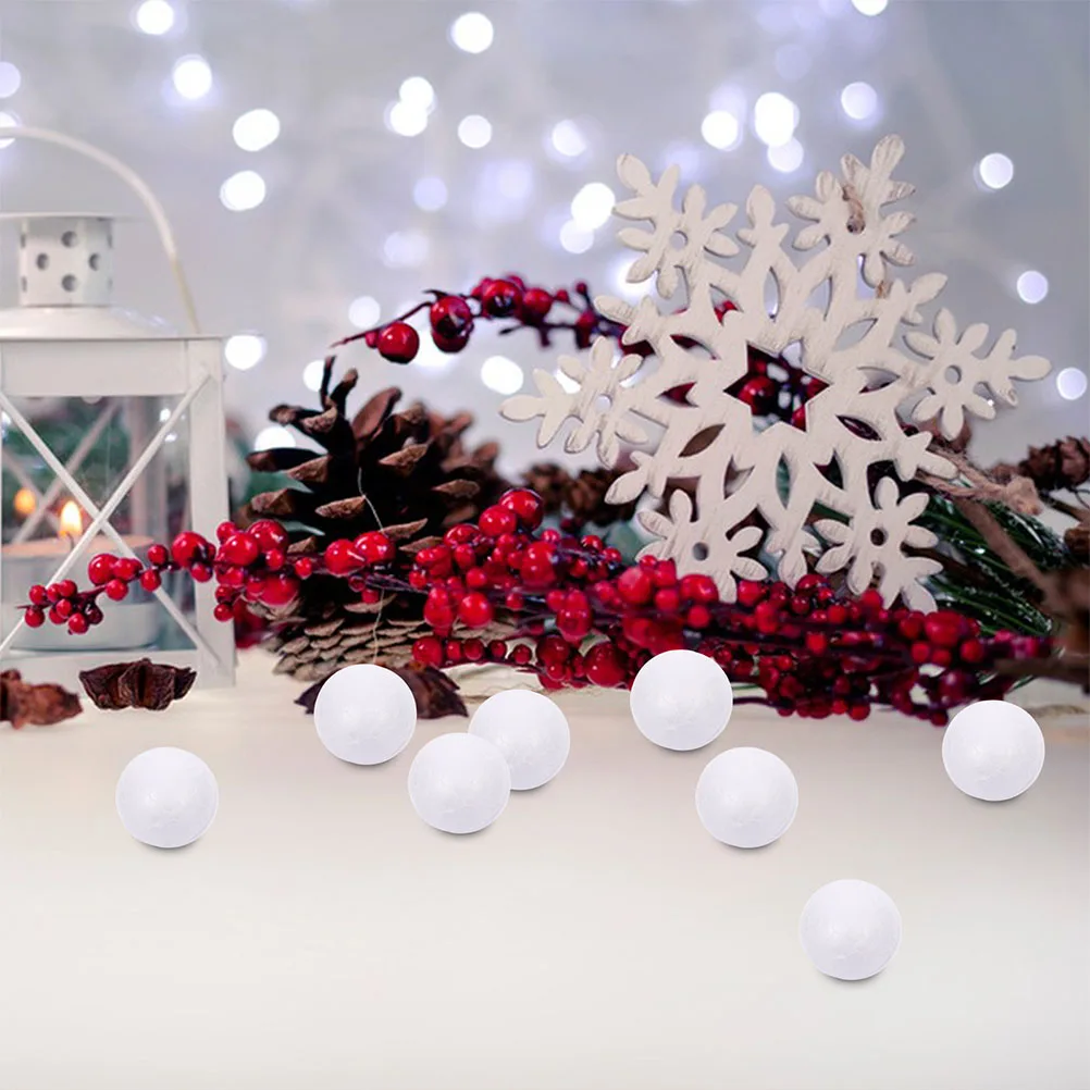 

100Pcs White Polystyrene Balls 2.5cm Round Smooth Foam DIY Craft Supplies Christmas Decorations Holiday Ornaments