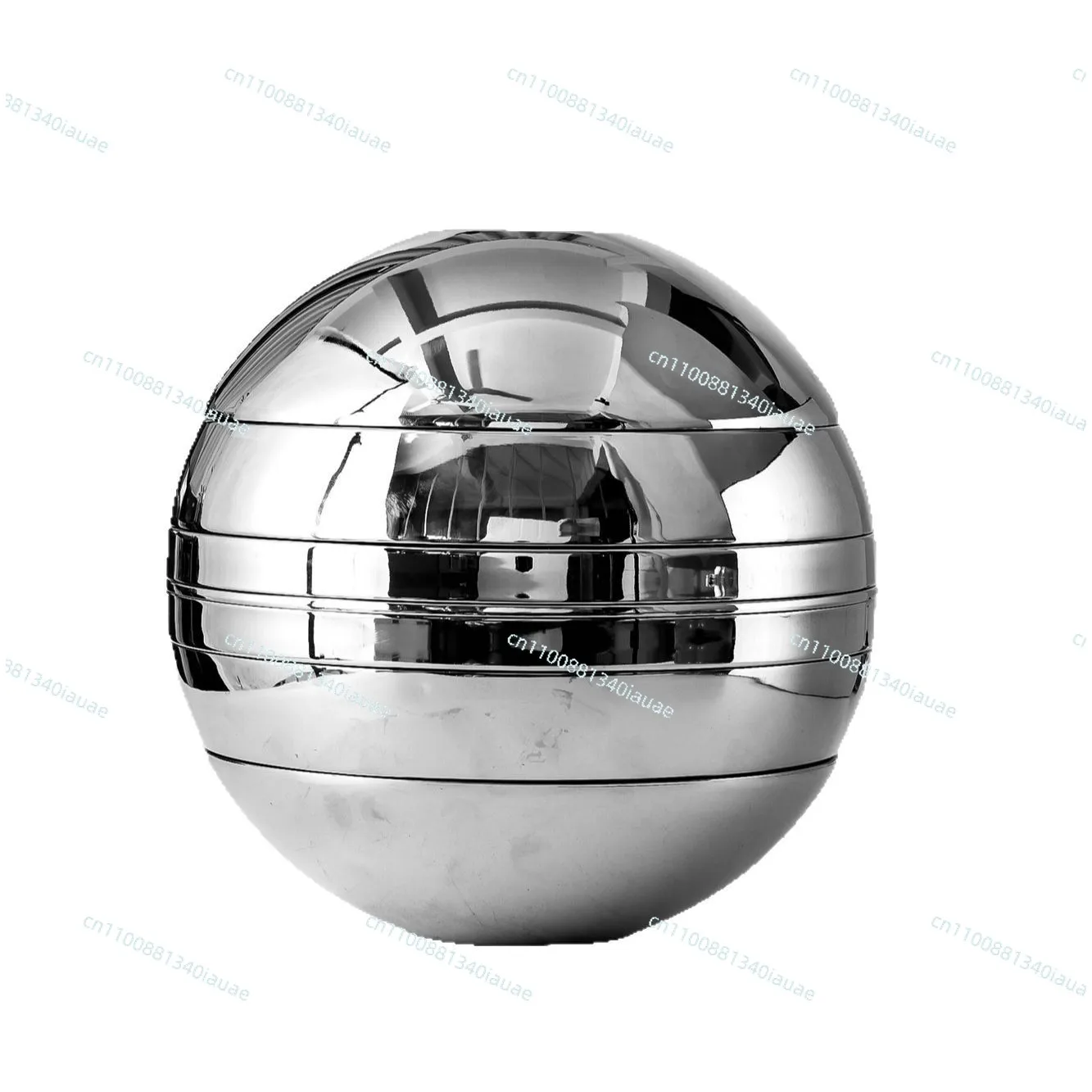 

304 Stainless Steel Spherical Set of Bowls and Plates, Seven-piece Set of Artistic Spherical Ornaments, Bright Bowl.