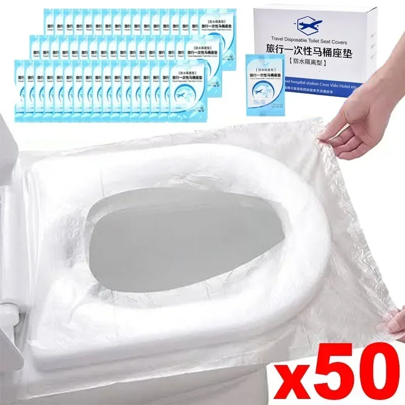 Disposable Toilet Seat Cover Mini Portable Safety Toilet Seat Pad Waterproof Seat Mat for Travel Camping Bathroom Accessiories