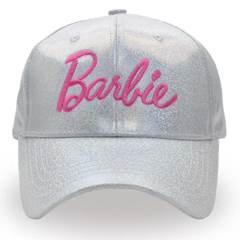 Gorra de béisbol con visera de dibujos animados de Barbie para mujer, adornos con dijes, sombrero de sol hermoso, decoración, regalos de vacaciones, ocio, moda