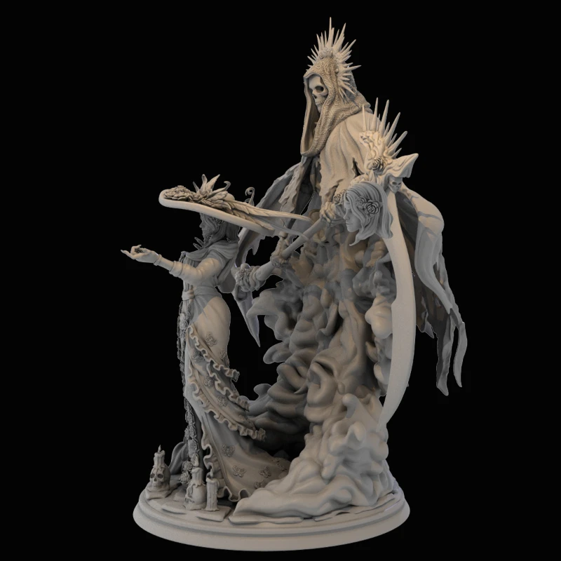 110mm Scale Diy Resin Figures Model Kit Vampire Demon Countess Death Scythe Unassembled and Unpainted Collect Toys