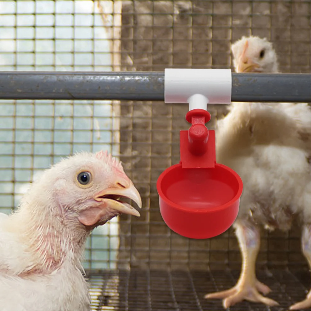 

Milisten 10Pcs Chicken Water Drinker PVC Fittings Automatic Poultry System for Chickens Quails 360 Degree Access