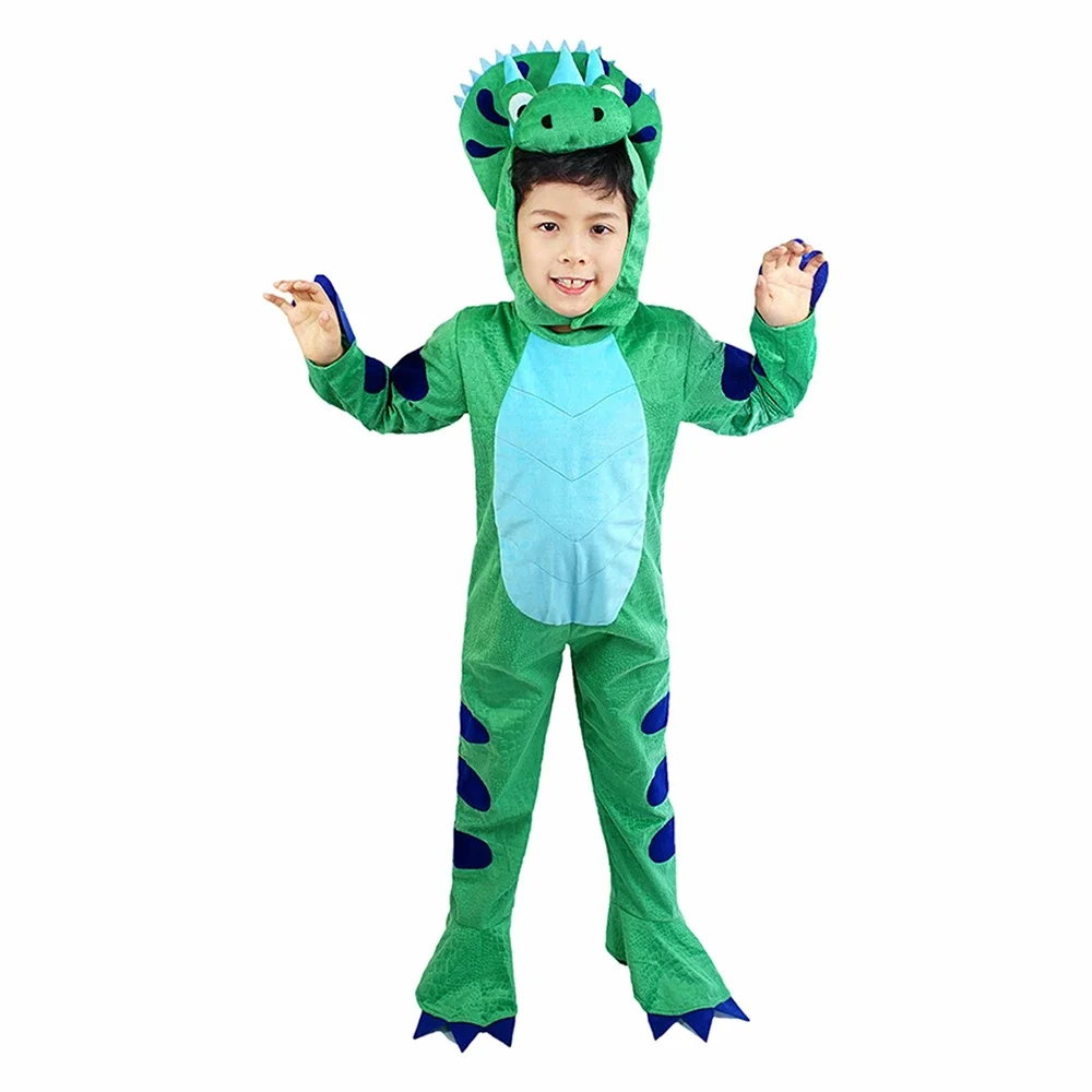 Disfraz de dinosaurio para niños, conjunto completo de Cosplay para fiesta de actuación de Halloween, traje de juego de rol de animales prehistóricos con temática de T Rex