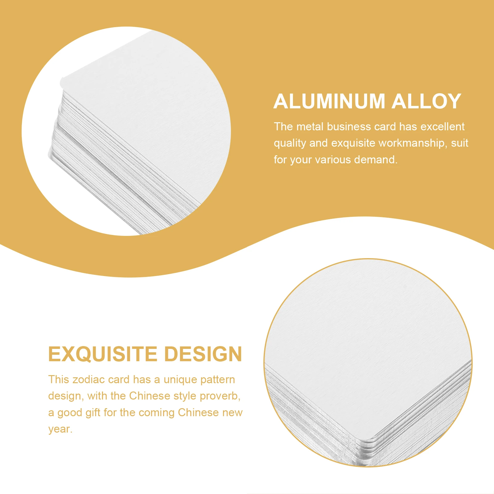 100 Pcs Metal Business Card Double Sided Blank Cards Sublimation Blanks Aluminium