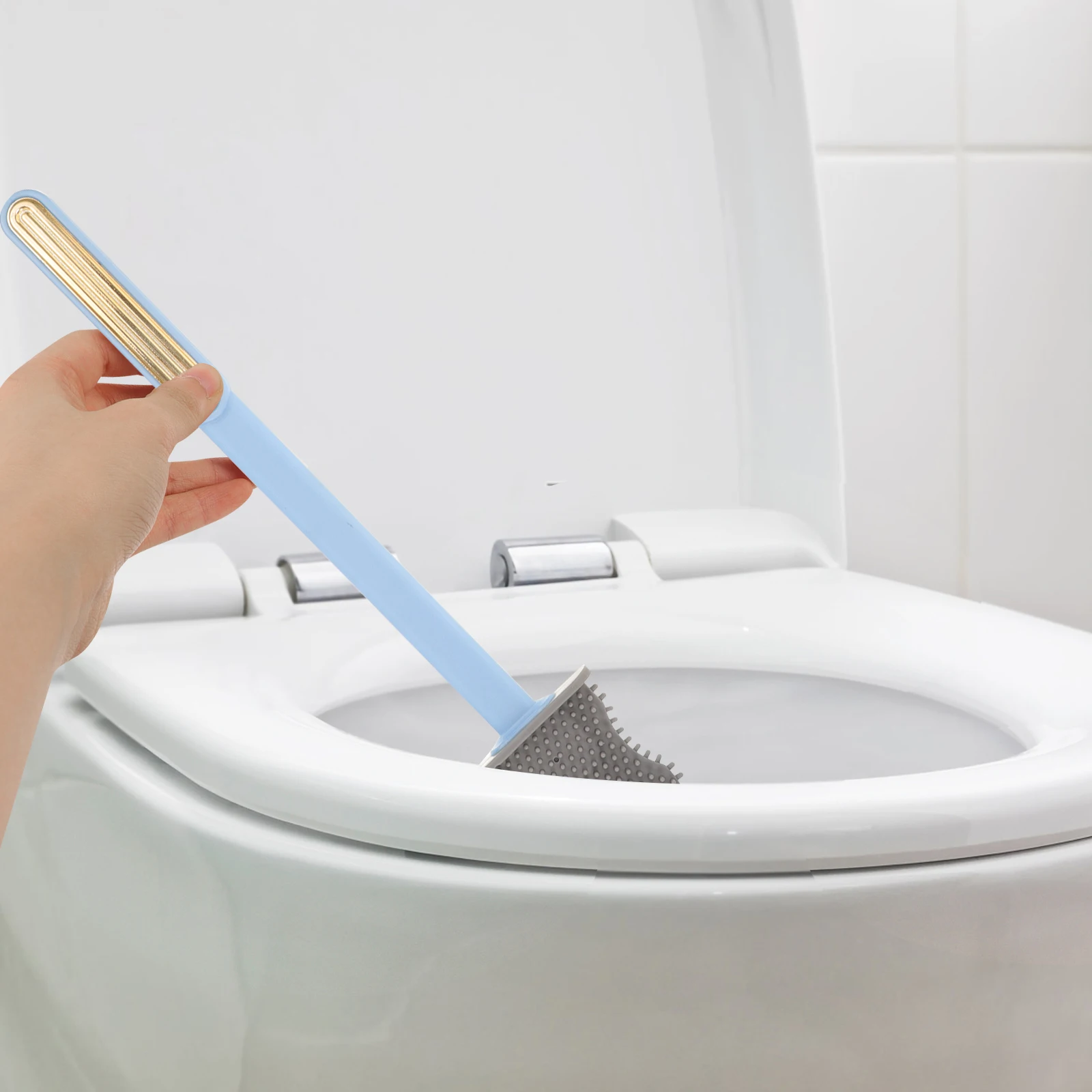 

Long Handle Silicone Toilet Brush Household Bathroom Cleaner Wall Mounted Closestool Scrubbing Tool Brush Long Handle