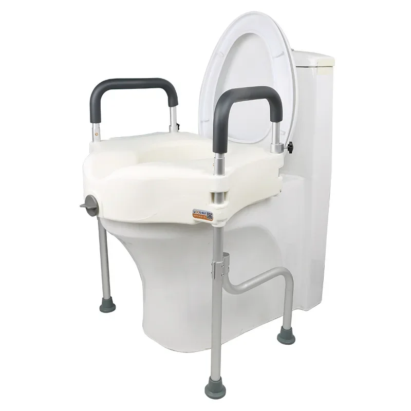Aluminum alloy elderly toilet height booster, toilet toilet with armrest