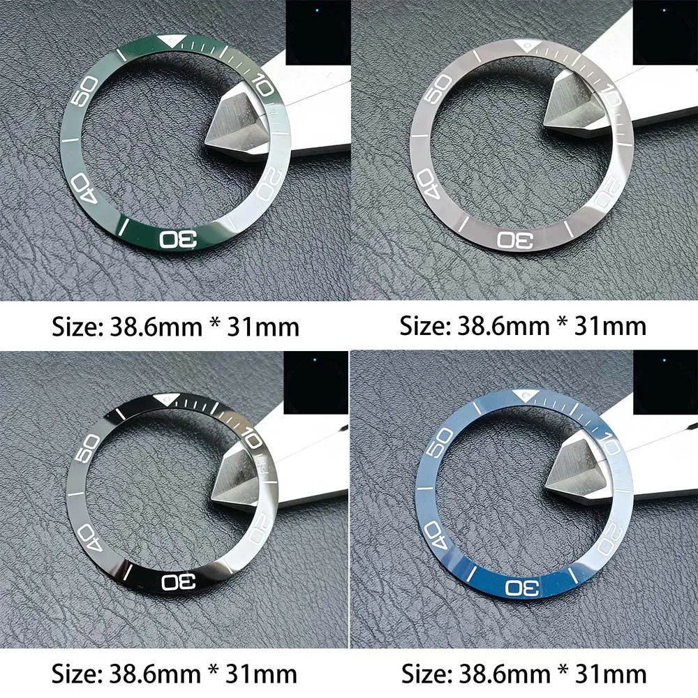 Tilt 38.6mm * 31mm Various Bezel Ceramics Bezel GMT and 40mm Men\'s Diving watch Insert Replacement Surface