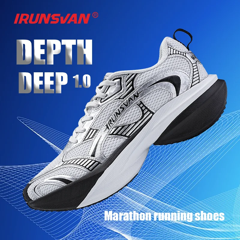 

IRUNSVAN Carbon SEEK Full Palm True Carbon Plate Body Exam Running Shoes Shock Absorbent Rebound Sports Shoes for Men