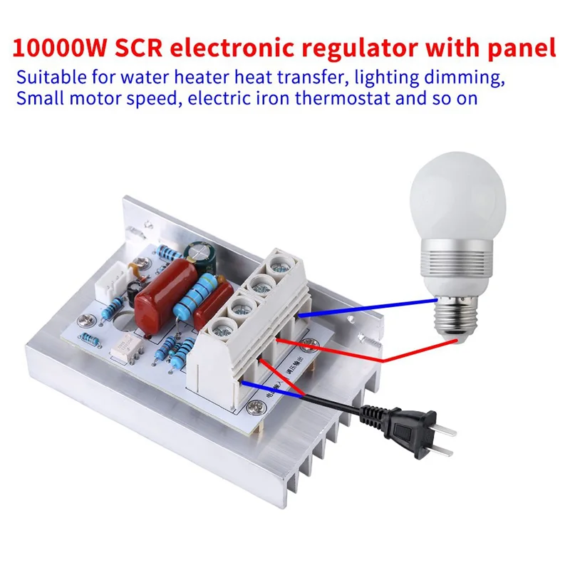 【in stock】 Dimmer Switch, 10000W SCR Digital Voltage Regulator Speed Control Dimmer Thermostat AC 220V 80A view 3