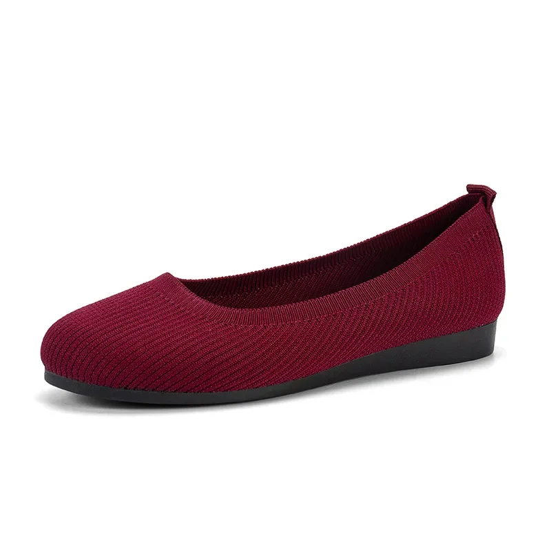 Frühlings-Damenschuhe, neue gestrickte Socken-Sneaker, atmungsaktive Slip-On-Loafer mit runder Zehenpartie, Größe 36-43, leichte Schuhe in Übergröße – Detail 24