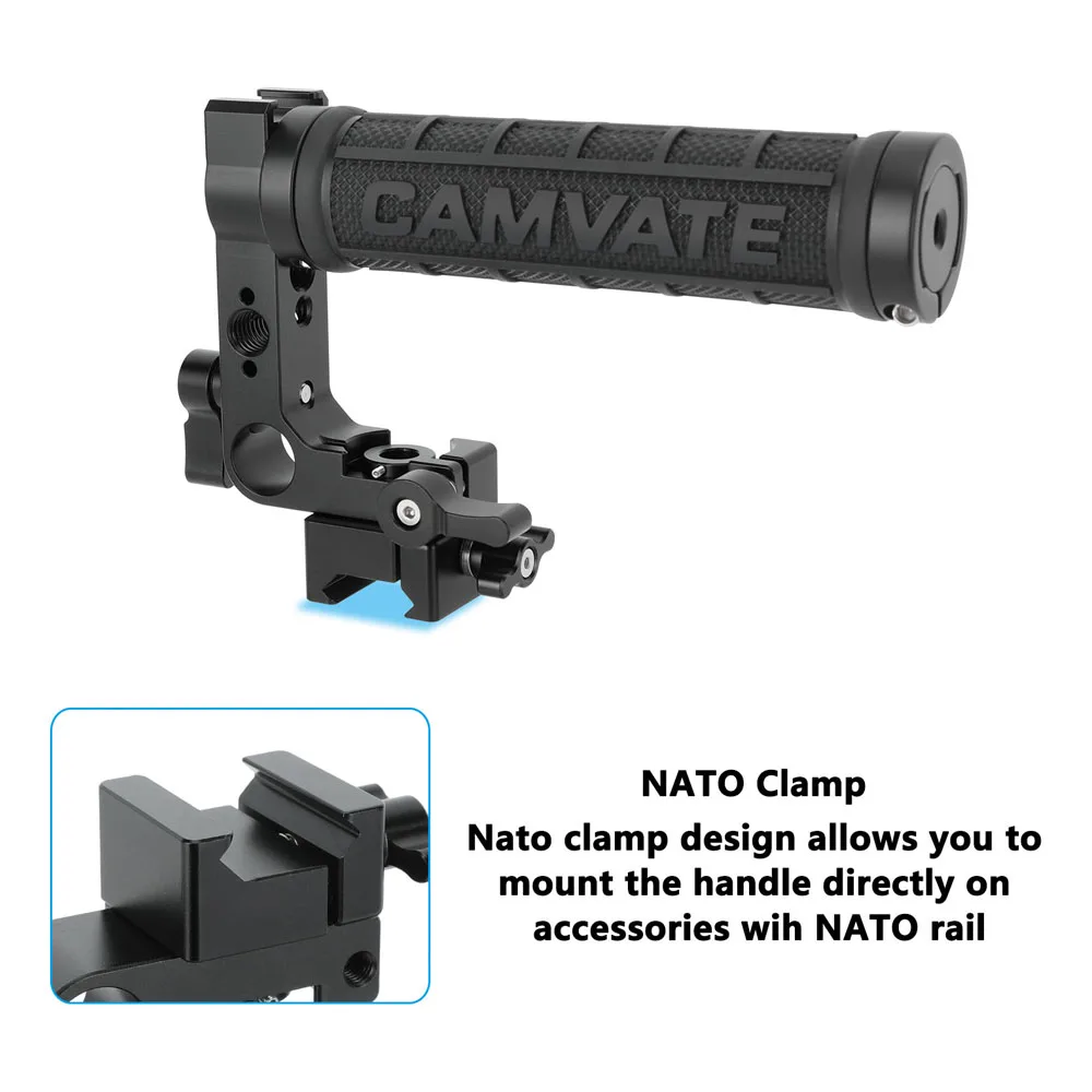 CAMVATE Foldable Half Camera Cage with Top and Left-Side Handles Fits 4.8inch Height Cameras For Canon For Sony Nikon